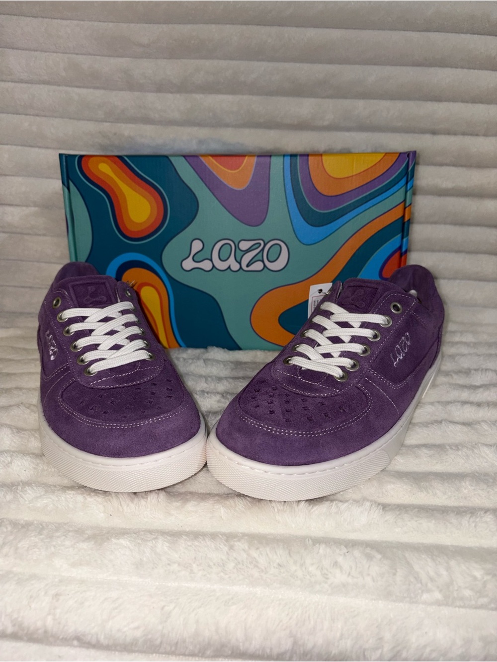 Lazo Hypernova Purple Suede Low-Top Sneakers with White Sole